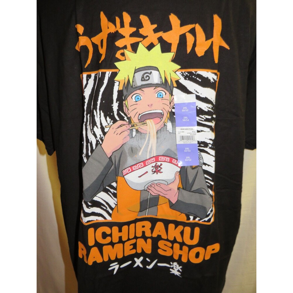 Naruto Men's Black Tee Size 2XL